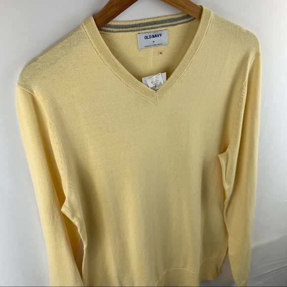 Old Navy Yellow V-Neck Lightweight Long Sleeve Sweater - Picture 3 of 15